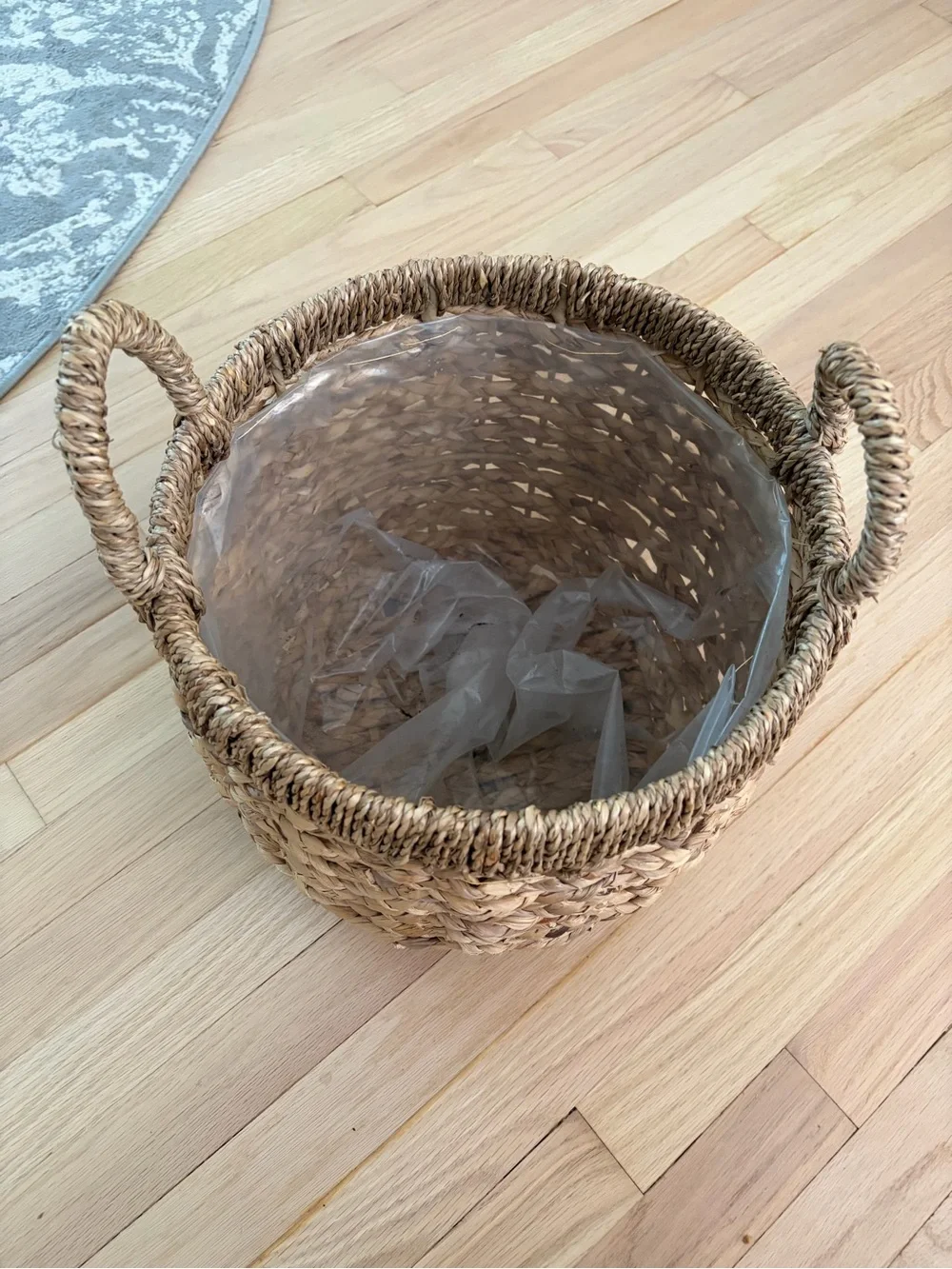 Handwoven Natural Seagrass Basket with Handles for Planst